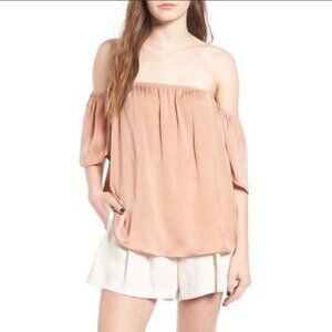 Madison & BERKELEY pink off shoulder top